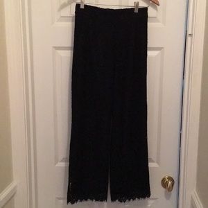 Black lace fully lined pants